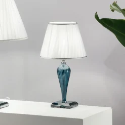 Lampada da Appoggio Classica Vetro Fatto a Mano Rigaton e Metallo - Fievole