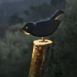 Lampada da Appoggio in Maiolica Toscana Smaltata Made in Italy - Uccellino