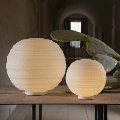 Lampada da Appoggio in Vetro Satinato Bianco e Metallo Design Moderno - Morse