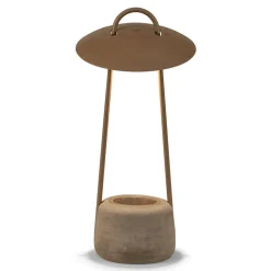 Lampada da Esterno con Fioriera in Argilla, Alluminio e Ottone - Cappello