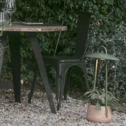 Lampada da Esterno con Fioriera in Argilla, Alluminio e Ottone - Cappello