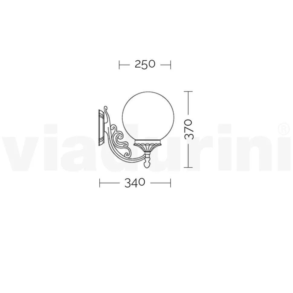Lampada da Esterno in Alluminio con Sfera in Acrilico Opale - Trovaantracite