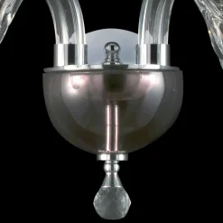 Lampada da parete a due luci in vetro e cristallo Ivy, made in Italy
