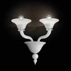 Lampada da Parete a 2 Luci in Vetro di Venezia Lavorato a Mano - Ismail