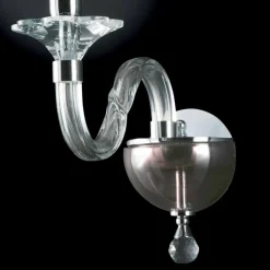 Lampada da parete di design in vetro e cristallo Ivy, made in Italy