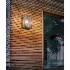 Lampada da parete grande in ottone e vetro Quadro Il Fanale, made in Italy