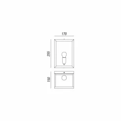Lampada da parete grande in ottone e vetro Quadro Il Fanale, made in Italy