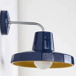 Lampada da parete moderna, in maiolica toscana e ottone, Rossi Toscot