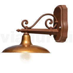 Lampada da Parete per Esterno in Alluminio e Ottone Made in Italy - Adela