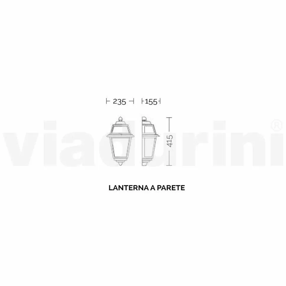 Lampada da parete per esterno classica in alluminio made Italy,Kristel
