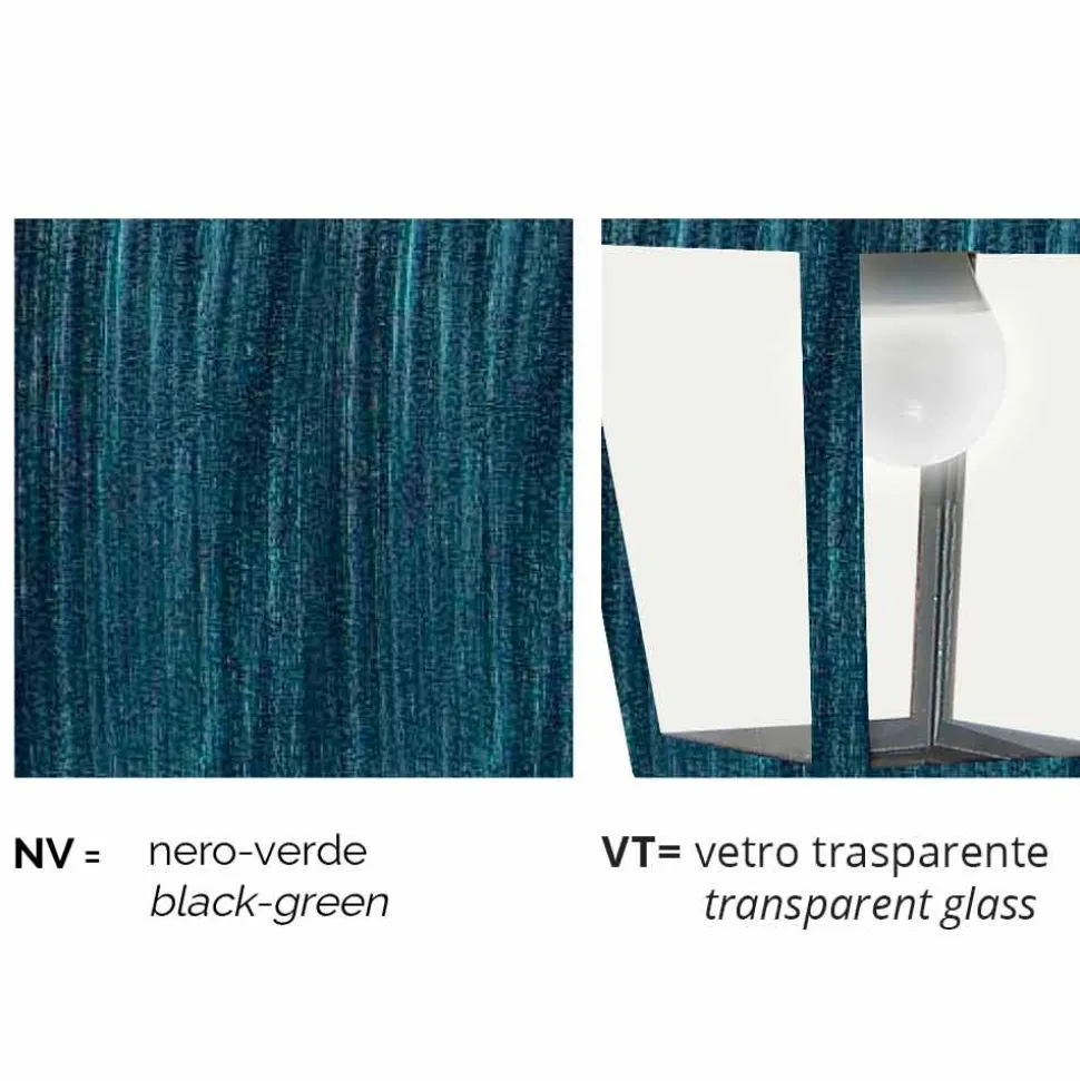 Lampada da parete per esterno in alluminio fatta in Italia, Aquilina