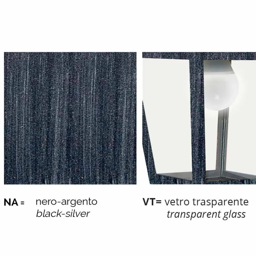 Lampada da parete per esterno in alluminio fatta in Italia, Aquilina