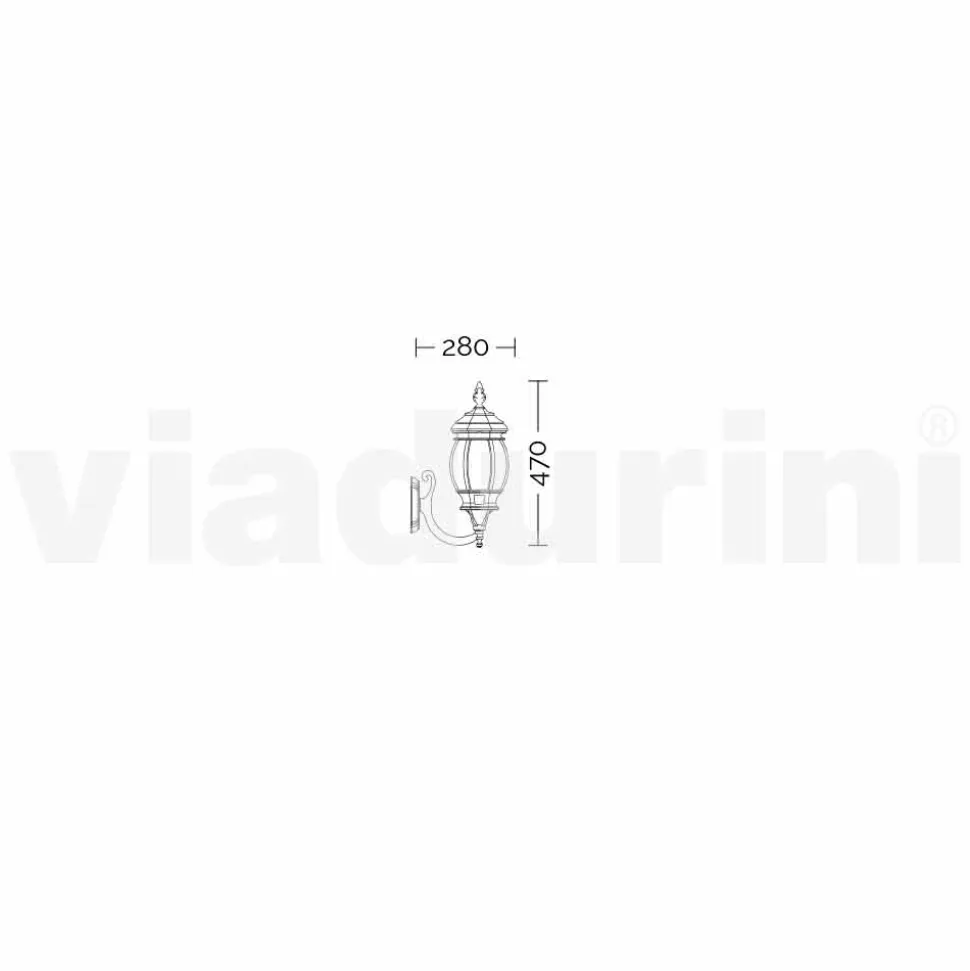 Lampada da parete per esterno in alluminio prodotta in Italia, Anika