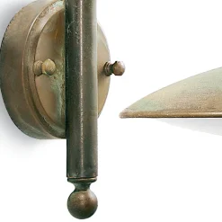 Lampada da Parete per Esterno in Ottone Vintage e Vetro Trasparente - Drago