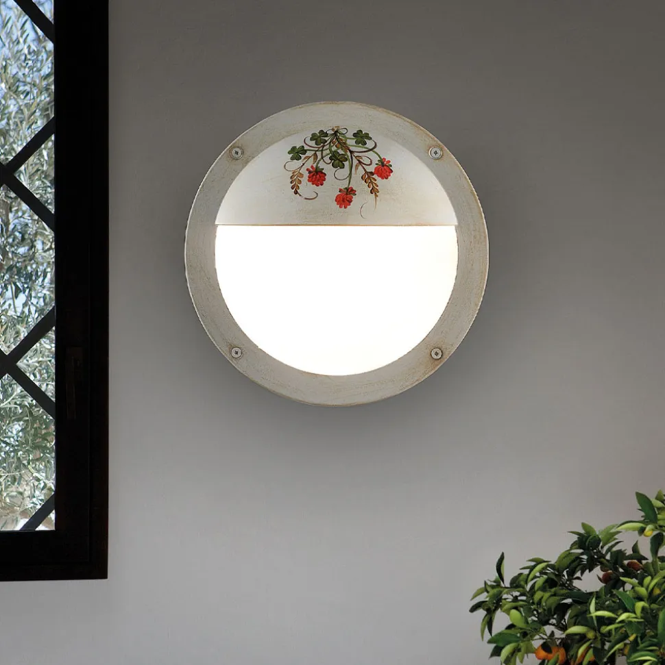 Lampada da Parete Rotonda da Giardino Alluminio Dipinto a Mano - Brindisi