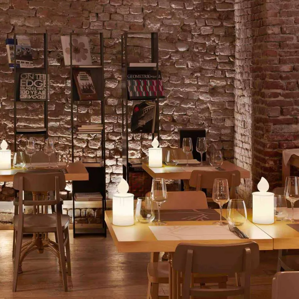 Lampada da Tavolo a Led Bianca Candela Luminosa Design di Slide - Fiamma