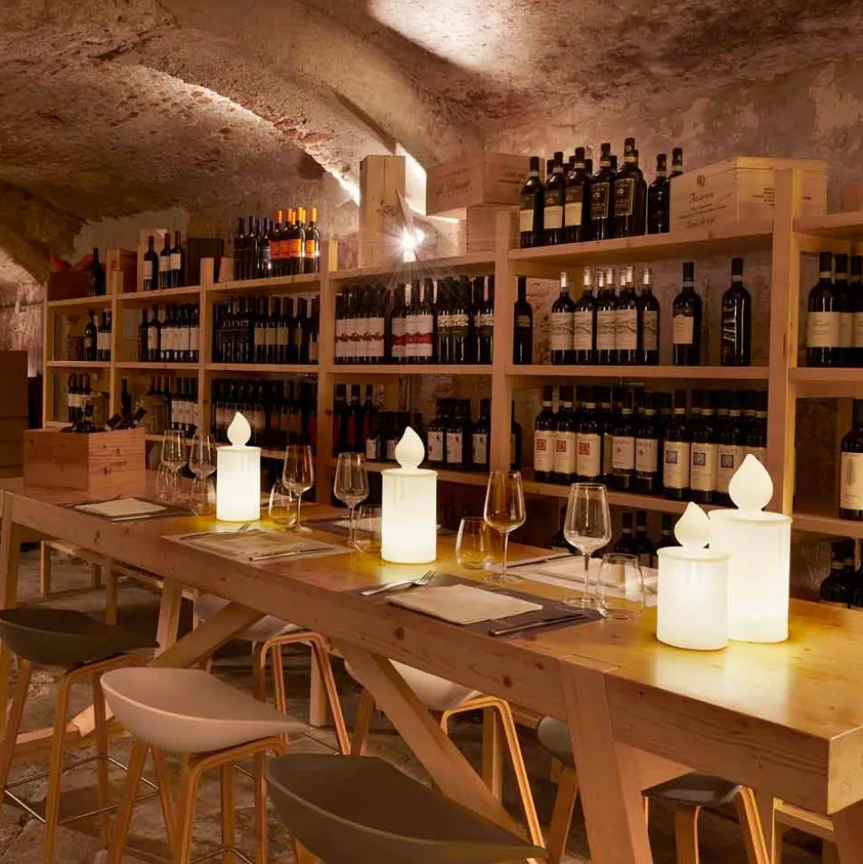 Lampada da Tavolo a Led Bianca Candela Luminosa Design di Slide - Fiamma