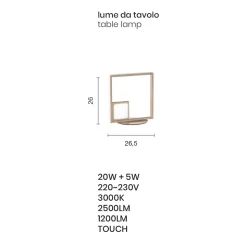 Lampada da Tavolo a LED in Metallo Verniciato Argento Moderna - Formale