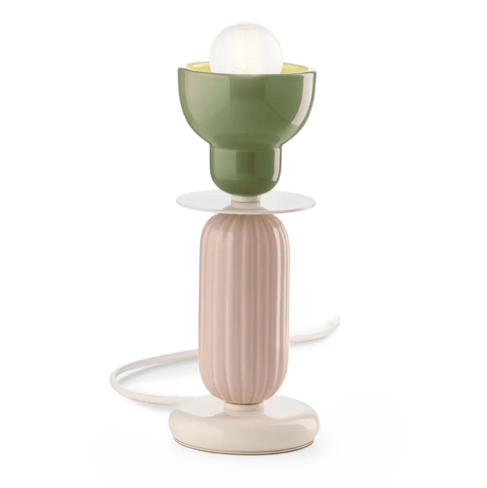 Lampada da Tavolo Alta in Ceramica di 2 Colori Made in Italy - Berimbau