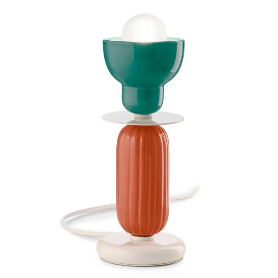 Lampada da Tavolo Alta in Ceramica di 2 Colori Made in Italy - Berimbau