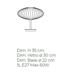 Lampada da Tavolo Artigianale in Vetro Soffiato a Mano a Venezia - Dafne