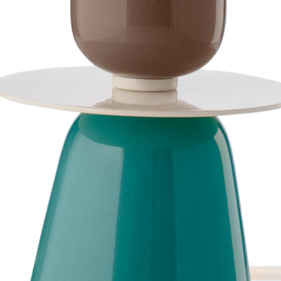 Lampada da Tavolo Bassa in Ceramica di 2 Colori Made in Italy - Berimbau
