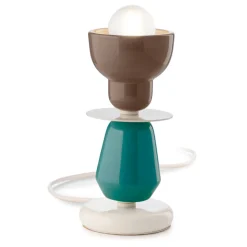 Lampada da Tavolo Bassa in Ceramica di 2 Colori Made in Italy - Berimbau