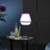 Lampada da Tavolo Blu con Struttura in Metallo Cromato Made in Italy - Soya