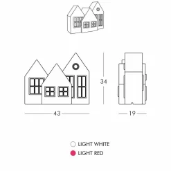 Lampada da Tavolo Casette Led Bianca o Rossa Design Slide Made in Italy - Kolme