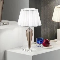 Lampada da Tavolo Classica Fatta a Mano in Vetro e Cristallo - Mariangela