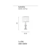 Lampada da Tavolo Classica in Vetro Artigianale Italiano e Metallo - Memore