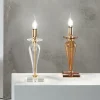 Lampada da Tavolo Classica in Vetro Italiano e Metallo Dorato - Oliver