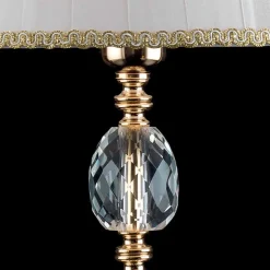 Lampada da tavolo classica in cristallo e vetro Belle, made in Italy