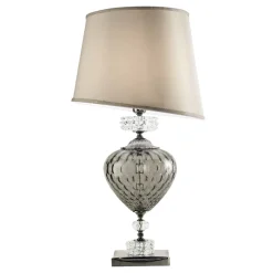Lampada da Tavolo Classica Vetro Artigianale Italiano e Paralume - Saline
