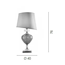 Lampada da Tavolo Classica Vetro Artigianale Italiano e Paralume - Saline