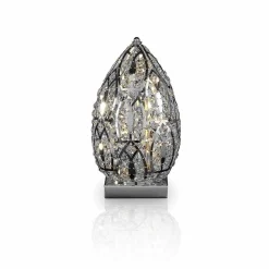 Lampada da tavolo design in cristallo e acciaio forma di uovo Egg