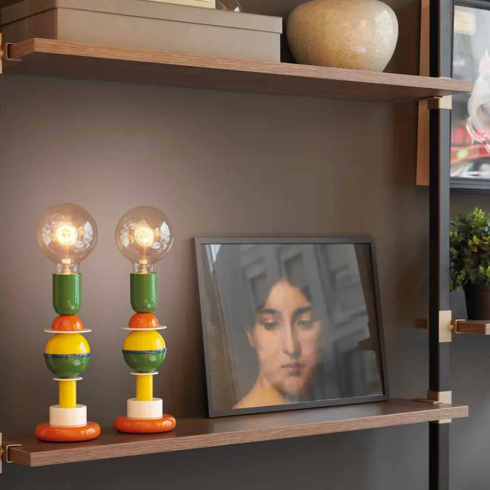 Lampada da tavolo di design in alluminio multicolore Slide Otello Mini