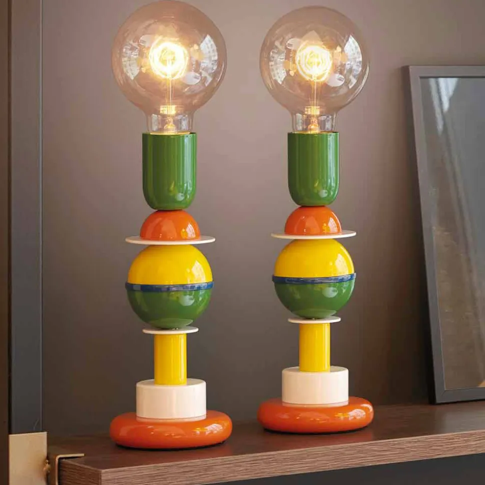 Lampada da tavolo di design in alluminio multicolore Slide Otello Mini