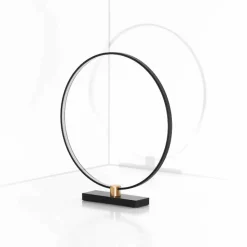 Lampada da Tavolo di Design in Alluminio Nero e Ottone Made in Italy - Norma