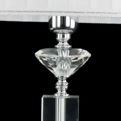 Lampada da tavolo di design in vetro e cristallo Ivy, made in Italy