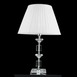 Lampada da tavolo di design in vetro e cristallo Ivy, made in Italy