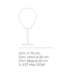 Lampada da Tavolo Grande in Vetro Artigianale Vari Colori Made in Italy - Iride