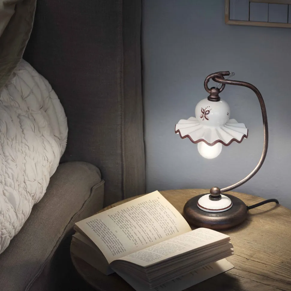 Lampada da Tavolo in Ceramica Artigianale Decorata a Mano Country - Roma