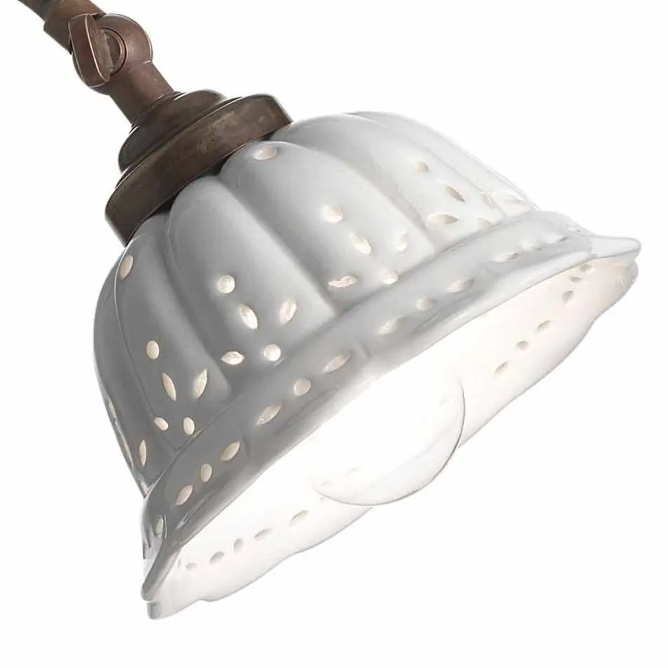 Lampada da tavolo in ceramica stile liberty Anita Il Fanale, made in Italy
