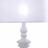 Lampada da Tavolo in Ceramica Bianca e Paralume in Lino 2 Dimensioni - Cadabra