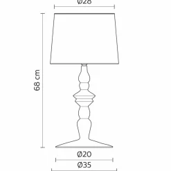 Lampada da Tavolo in Ceramica Bianca e Paralume in Lino 2 Dimensioni - Cadabra