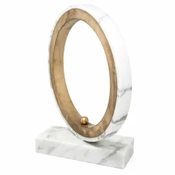 Lampada da Tavolo in Marmo Bianco Carrara e Ottone Made in Italy Lusso - Nazife