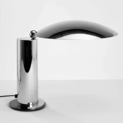 Lampada da Tavolo in Metallo Cromato o Nero con LED Made in Italy - Orlando