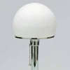 Lampada da Tavolo in Opalina con Struttura Cromata Made in Italy - Toronto
