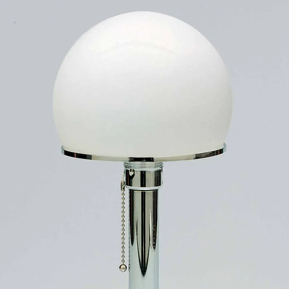 Lampada da Tavolo in Opalina con Struttura Cromata Made in Italy - Toronto